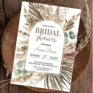Invitación Pampas Boho Brida