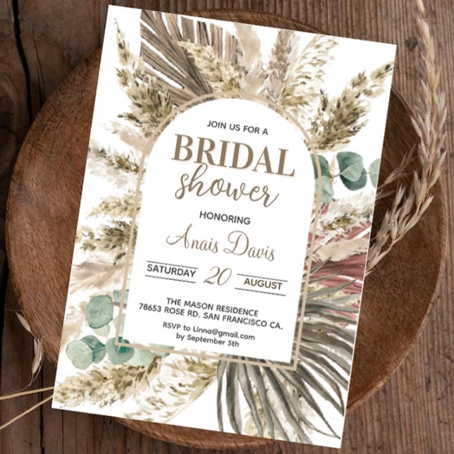 Invitación Pampas Boho Brida (Subido por el creador)