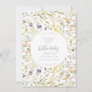 Invitación Pampas Boho Wildflower Beach Hola Baby Shower