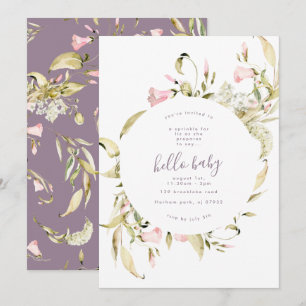 Invitación Pampas Boho Wildflower Garden Hola Baby Shower