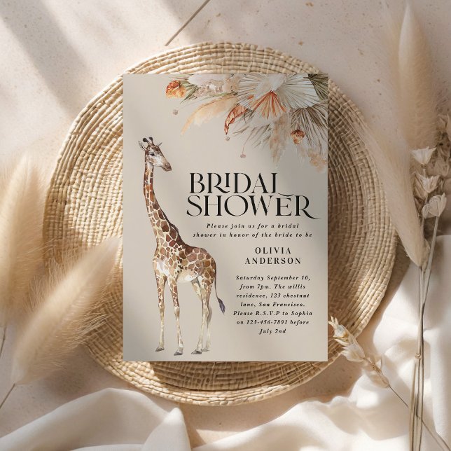 Invitación Pampas botánicas gairafa ducha de novia (Subido por el creador)