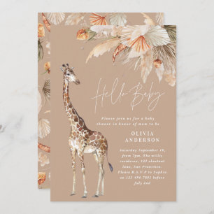Invitación Pampas botánicas pasto girafa moderna moda safari
