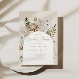 Invitación Pampas de playa ducha de novias