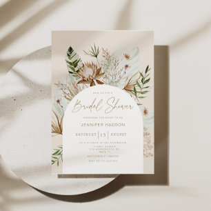 Invitación Pampas de playa ducha de novias