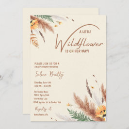 Invitación Pampas Grass A Little Wilflower Baby Shower