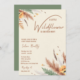Invitación Pampas Grass A Little Wilflower Baby Shower