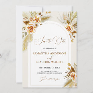 Invitación Pampas grass acuarela boho Save the Date