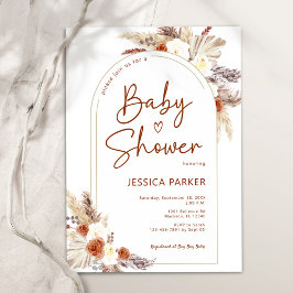Invitación Pampas Grass Arch Terracotta Boho Baby Shower