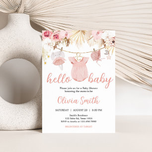 Invitación Pampas Grass Baby Clothes Baby Shower