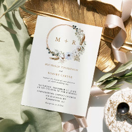 Invitación Pampas Grass Boda Boho Elegant Terracotta