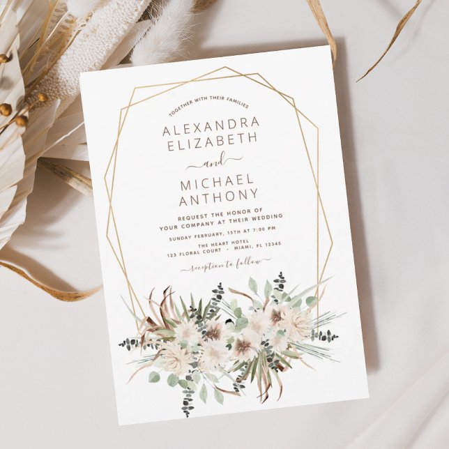 Invitación Pampas Grass Bohemian Boho Eucalyptus Boda (Subido por el creador)