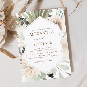 Invitación Pampas Grass Bohemian Boho Eucalyptus Boda Invi