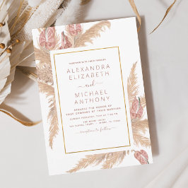 Invitación Pampas Grass Bohemian Boho Tropical Boda Invita
