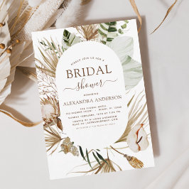 Invitación Pampas Grass Bohemian Boho Tropical Bridal Shower