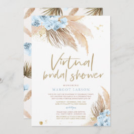 Invitación Pampas Grass Bohemian Virtual Zoom Bridal Shower