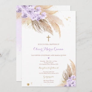Invitación Pampas Grass Bohemism Boho Christening
