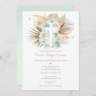 Invitación Pampas Grass Bohemism Boho Christening