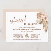 Pampas Grass Boho Boda Ensayo Cena