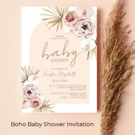 Invitación Pampas Grass Boho Bohemian Baby Shower