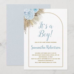 Invitación Pampas Grass Boho Es un niño Baby Shower