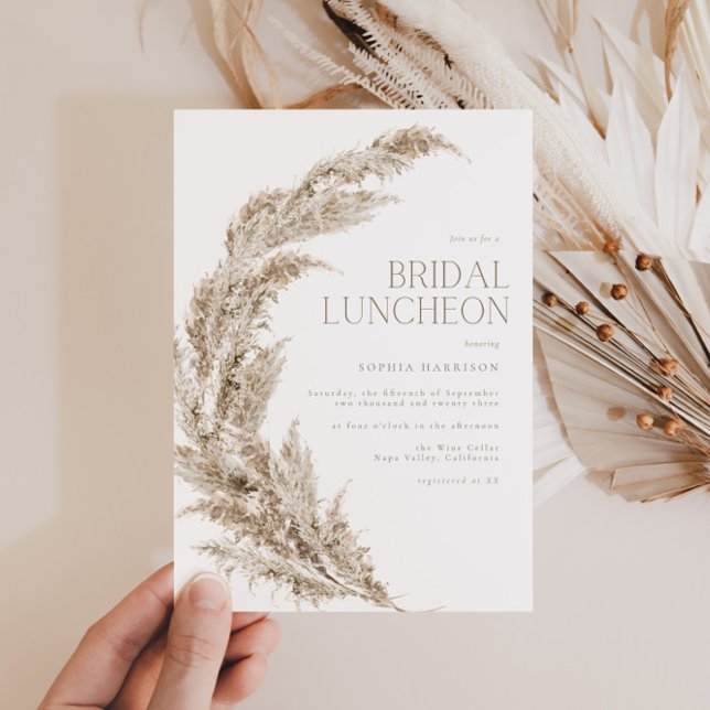 Invitación Pampas Grass Bridal Luncheon (Subido por el creador)