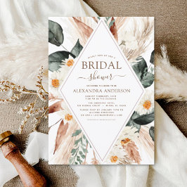 Invitación Pampas Grass Bridal Shower Boho Eucalyptus