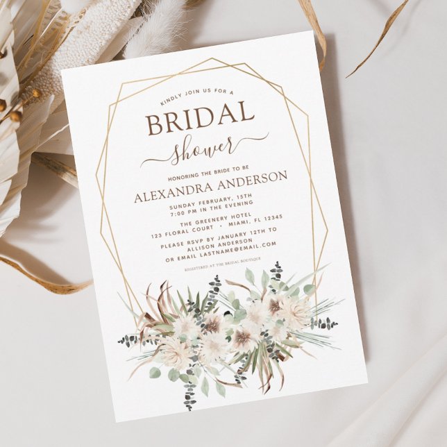 Invitación Pampas Grass Bridal Shower Boho Eucalyptus (Subido por el creador)