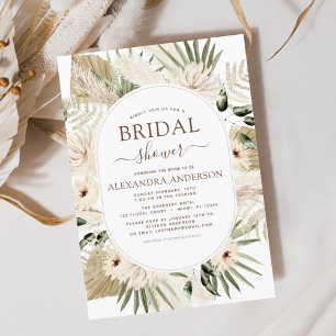 Invitación Pampas Grass Bridal Shower Boho Eucalyptus Invita