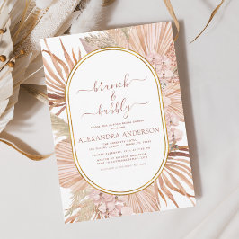 Invitación Pampas Grass Brunch Bubbly Boho Bridal Shower Invi