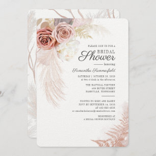 Invitación Pampas Grass Dried Floral Terracotta Bridal Shower