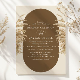 Invitación Pampas Grass Earthy Bohemian Boda exótico Invita