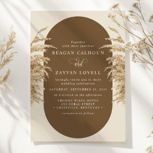 Invitación Pampas Grass Earthy Bohemian Boda exótico Invita