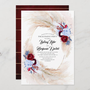 Invitación Pampas Grass Exotic Vibrant Engagement Party