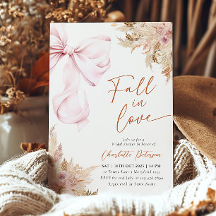Invitación Pampas Grass Fall Pink Bridal Shower