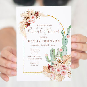 Invitación Pampas Grass Fiesta Mexicana Ducha De Novias