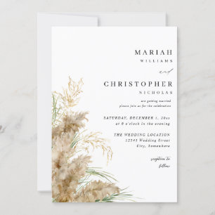 Invitación Pampas Grass & Gold Boda 2