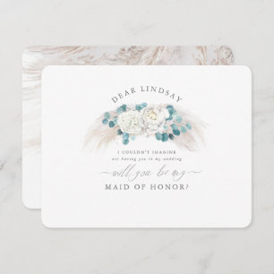 Invitación Pampas Grass Greenery Bridesmaid Propuesta