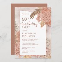 Pampas Grass Hydrangeas florece 50 cumpleaños