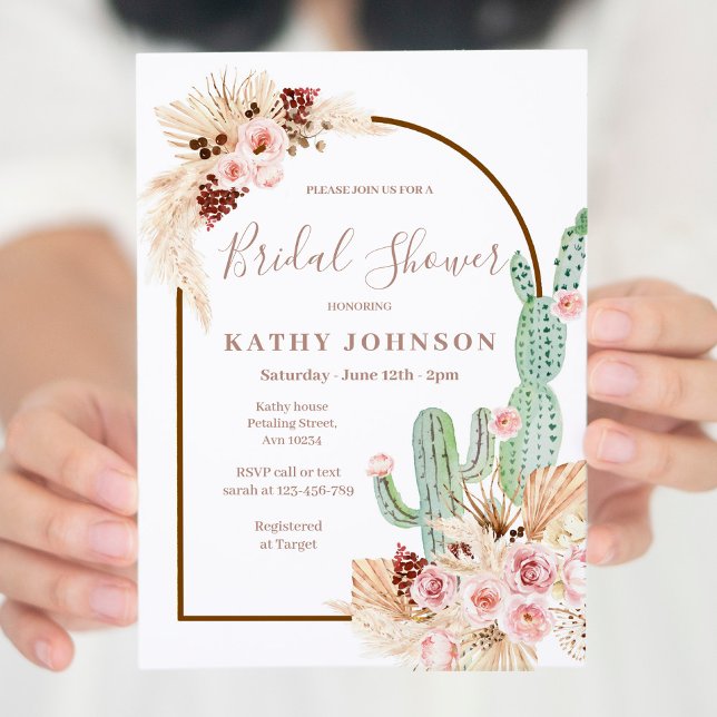 Invitación Pampas Grass Mexican Fiesta Boho Bridal Shower (Subido por el creador)