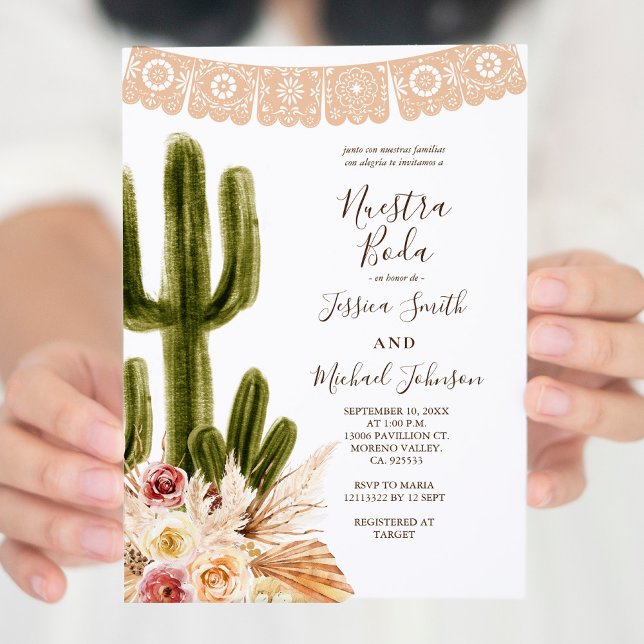 Invitación Pampas Grass Muertos Tones Nuestra Boda (Subido por el creador)