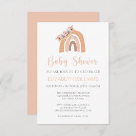 Invitación Pampas Grass Pastel Pink Rainbow Invito de Baby Sh