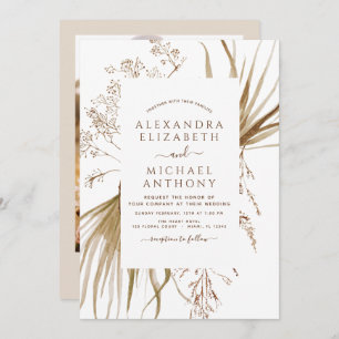 Invitación Pampas Grass Photo Bohemian Boho Boda