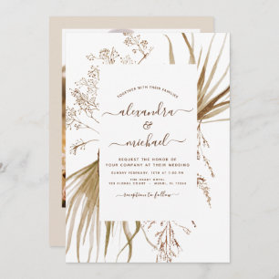 Invitación Pampas Grass Photo Bohemian Boho Boda