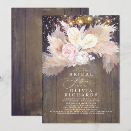Invitación Pampas Grass Pink Floral Rusdal Shower