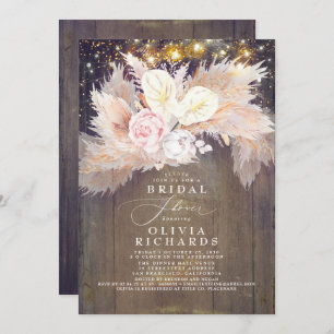 Invitación Pampas Grass Pink Floral Rusdal Shower