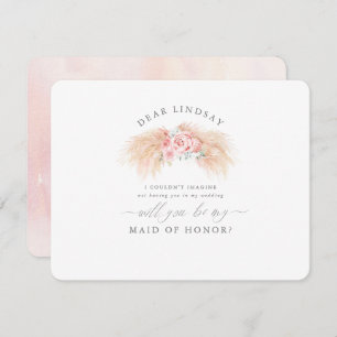 Invitación Pampas Grass Rubor Bridesmaid Propuesta de Invitac