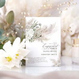 Invitación Pampas Grass Sage Greenery Floral Engagement Party