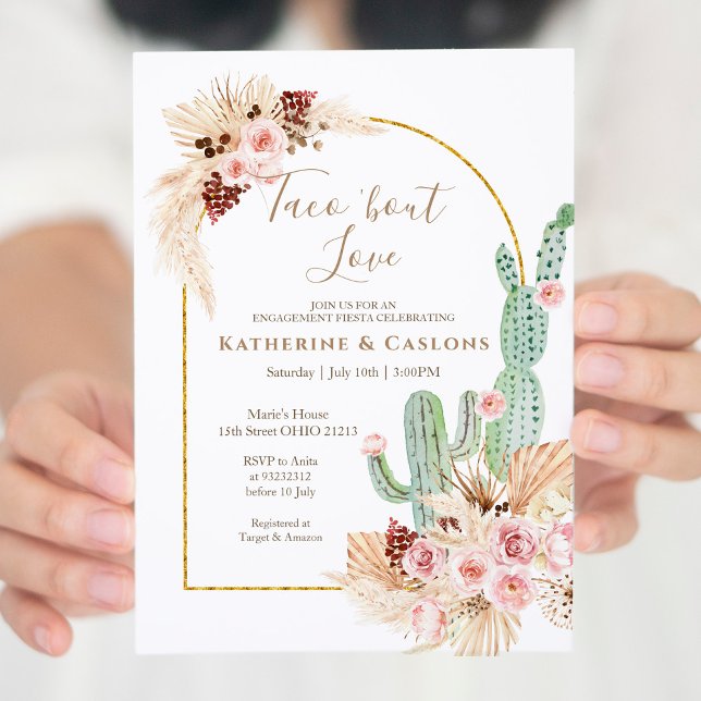 Invitación Pampas Grass Taco Bout Love Engagement Party (Subido por el creador)