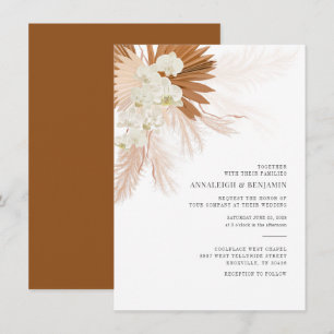 Invitación Pampas Grass Terracotta Boda Botánico Moderno