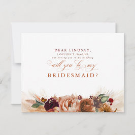Invitación Pampas Grass Terracotta Bridesmaid Propuesta